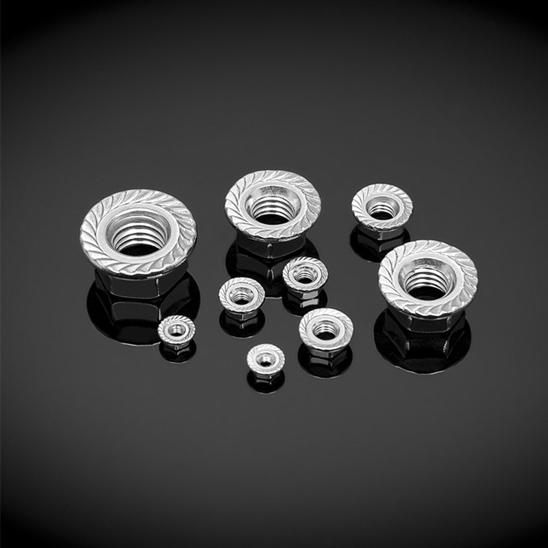 DIN 6923 roestvrijstalen zeskantflensmoeren DIN 6923 roestvrijstalen zeskantflensmoeren